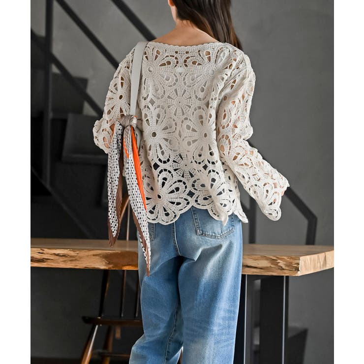 カギ針花柄プルオーバー | rps | 詳細画像4 