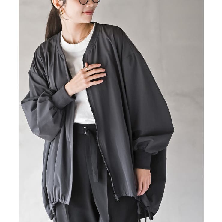 CHACグレー | 裾ドロストブルゾンシャツ | rps