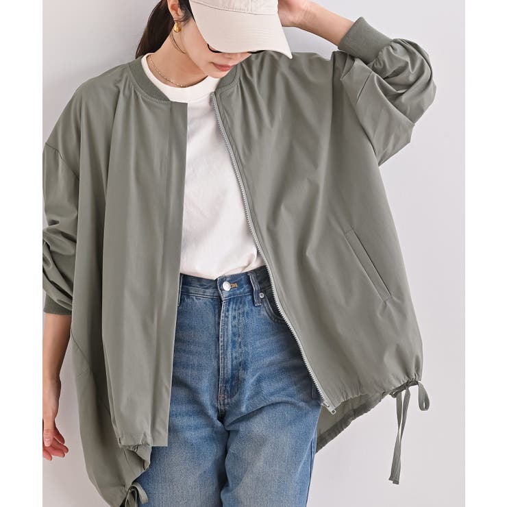ライトカーキ | 裾ドロストブルゾンシャツ | rps