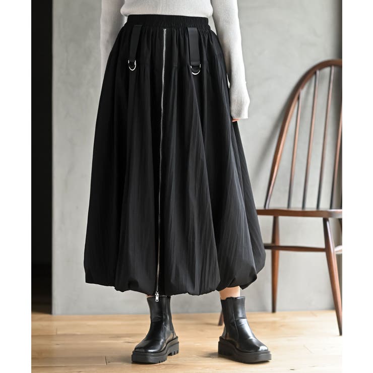 ブラック | フロントジップバルーンスカート | rps