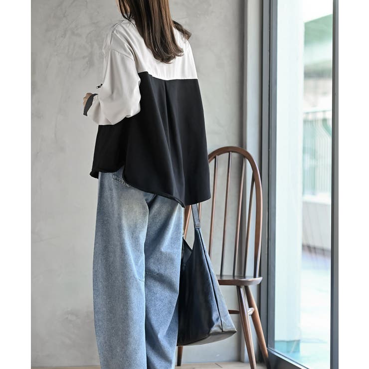 ダブルジップポケット配色ブラウス | rps | 詳細画像12 