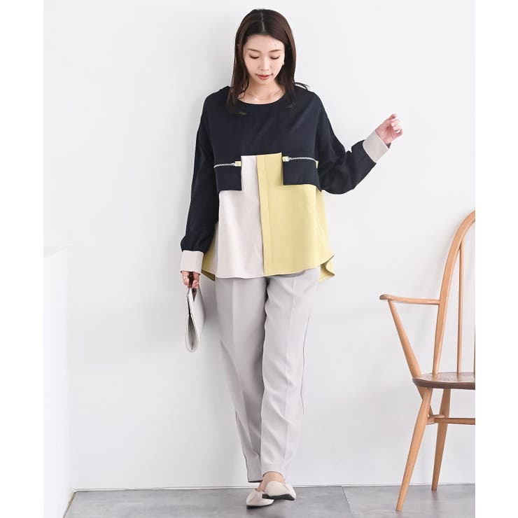 ダブルジップポケット配色ブラウス | rps | 詳細画像16 