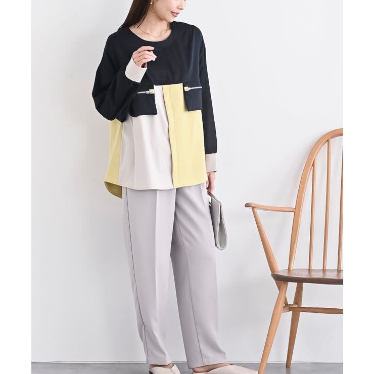 ダブルジップポケット配色ブラウス | rps | 詳細画像17 