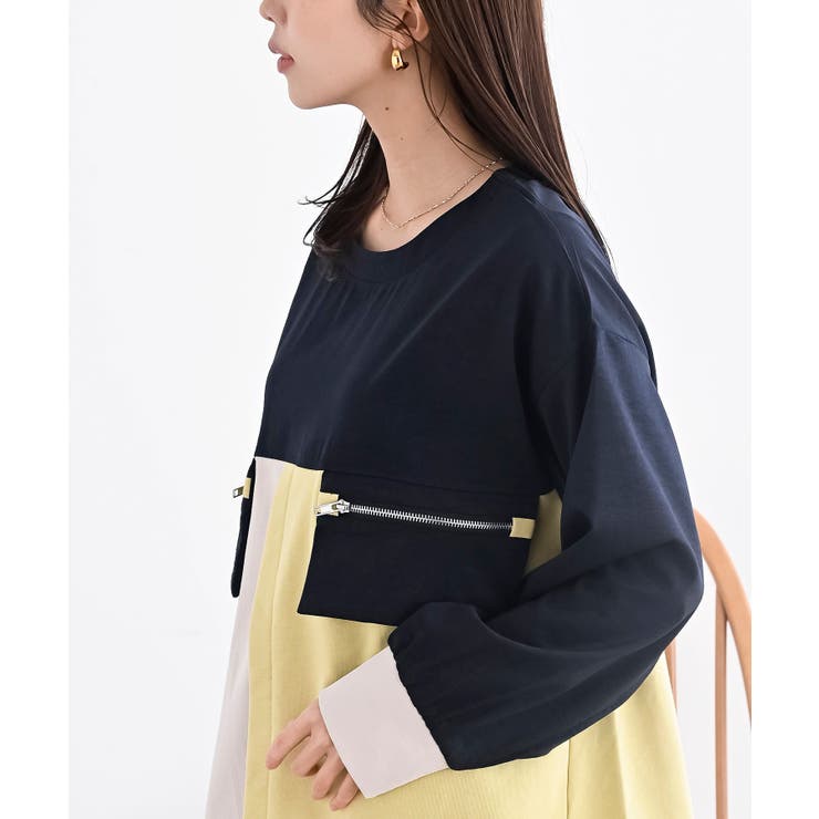 ダブルジップポケット配色ブラウス | rps | 詳細画像22 