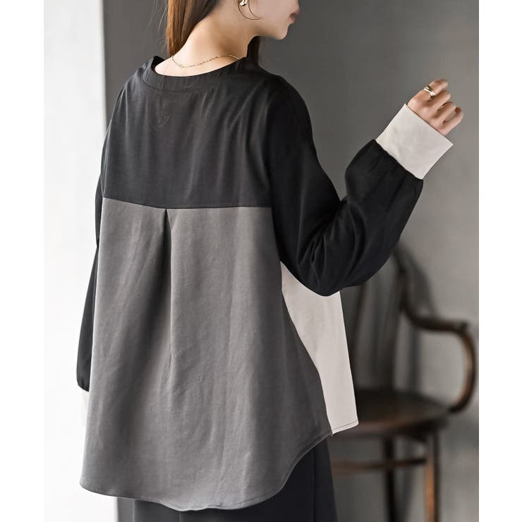 ダブルジップポケット配色ブラウス | rps | 詳細画像7 