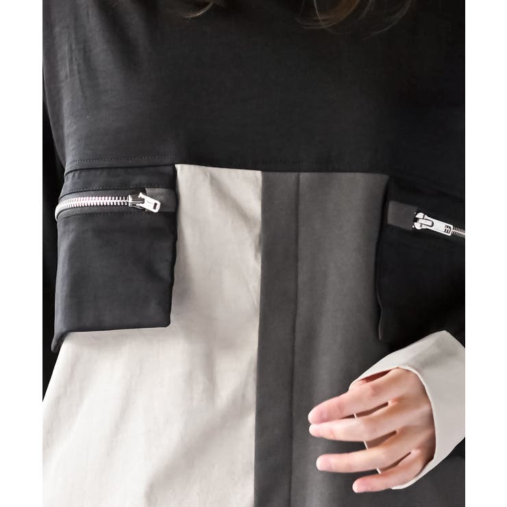 ダブルジップポケット配色ブラウス | rps | 詳細画像9 