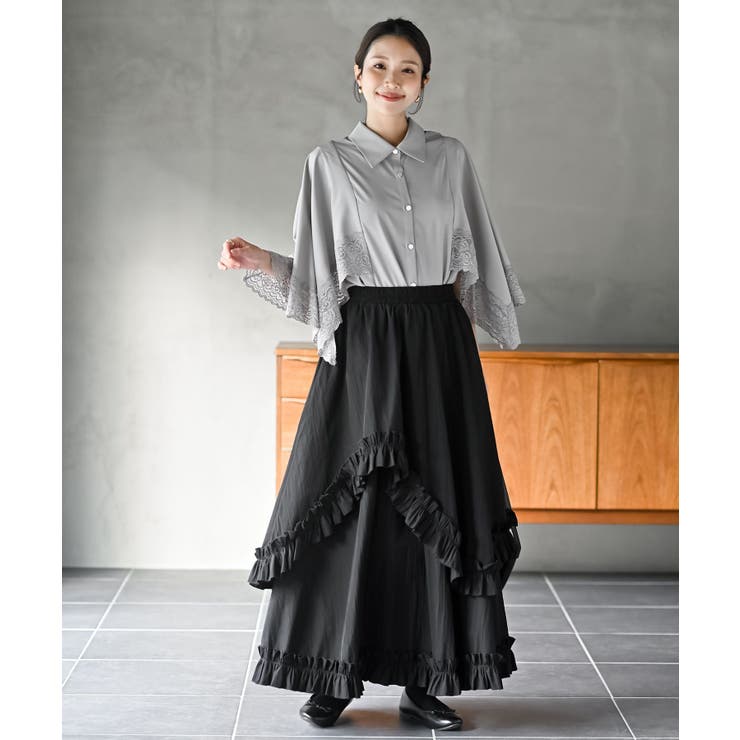 フリルアシメトリーレイヤースカート | rps | 詳細画像9 