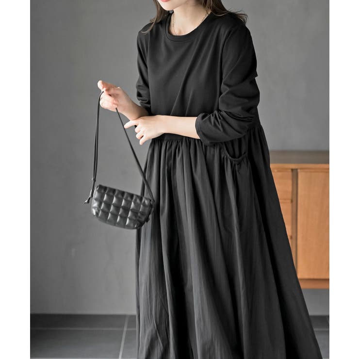 異素材切替バルーンワンピース | rps | 詳細画像17 