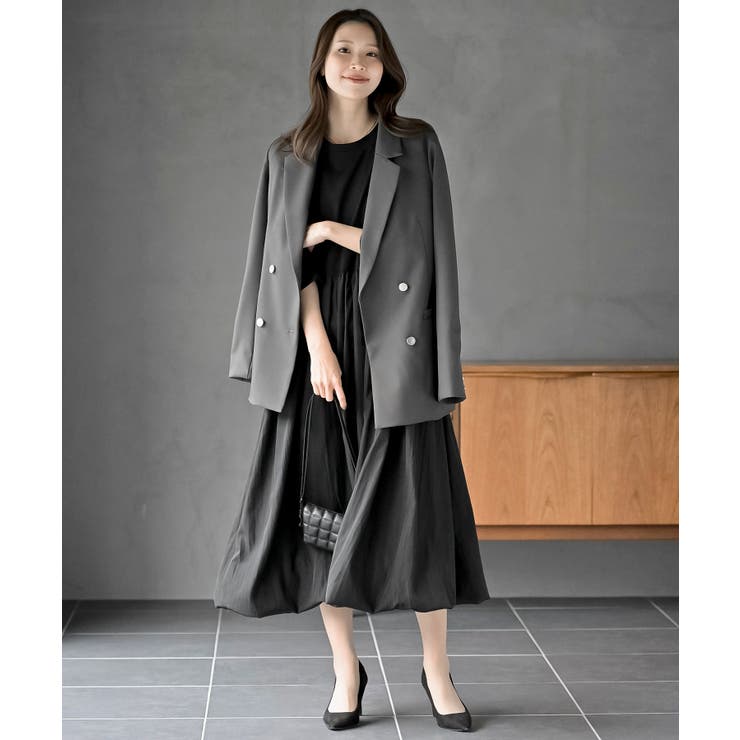 異素材切替バルーンワンピース | rps | 詳細画像19 