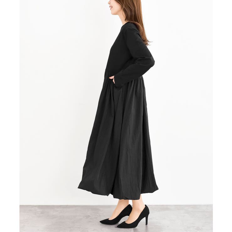 異素材切替バルーンワンピース | rps | 詳細画像20 