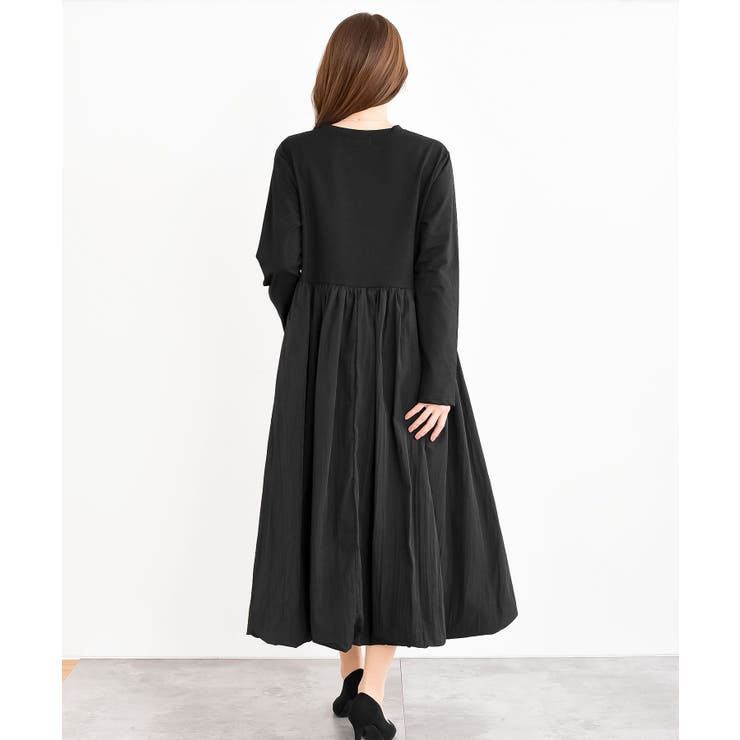 異素材切替バルーンワンピース | rps | 詳細画像21 