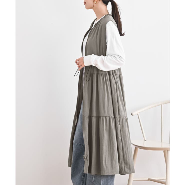 フロントジップティアードジレワンピース | rps | 詳細画像3 