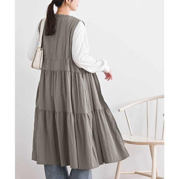 フロントジップティアードジレワンピース | rps | 詳細画像4 