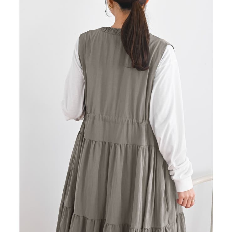 フロントジップティアードジレワンピース | rps | 詳細画像6 