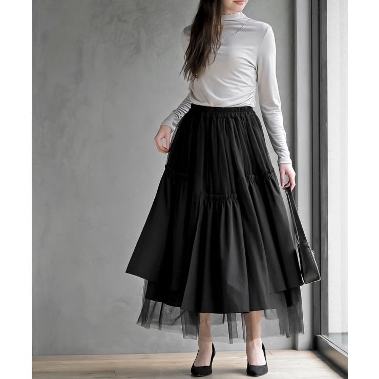 ランダムティアードチュールロングスカート | rps | 詳細画像14 