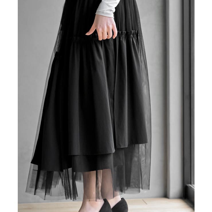 ランダムティアードチュールロングスカート | rps | 詳細画像18 