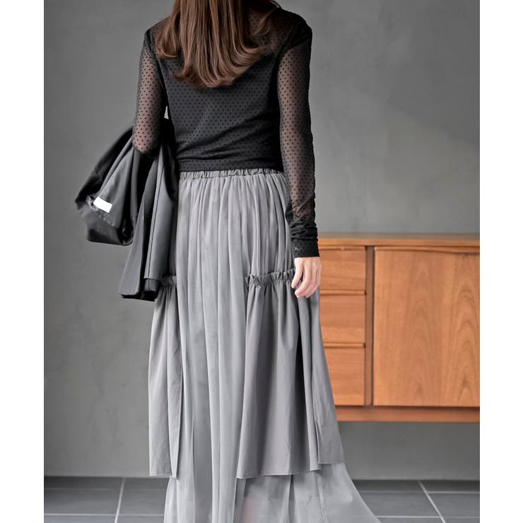 ランダムティアードチュールロングスカート | rps | 詳細画像4 