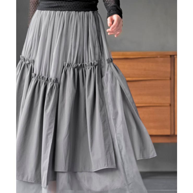 ランダムティアードチュールロングスカート | rps | 詳細画像9 