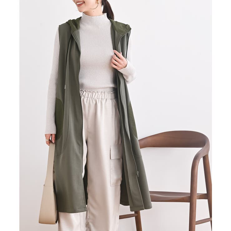 カーキ | フードロングベスト | rps