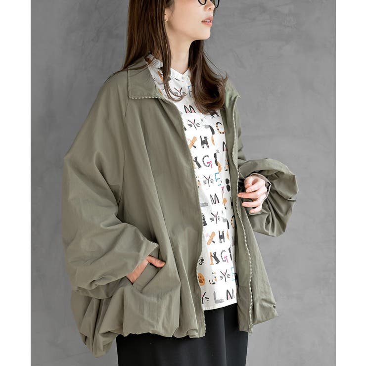 ライトカーキ | バルーンスリーブスタンドジャケット | rps