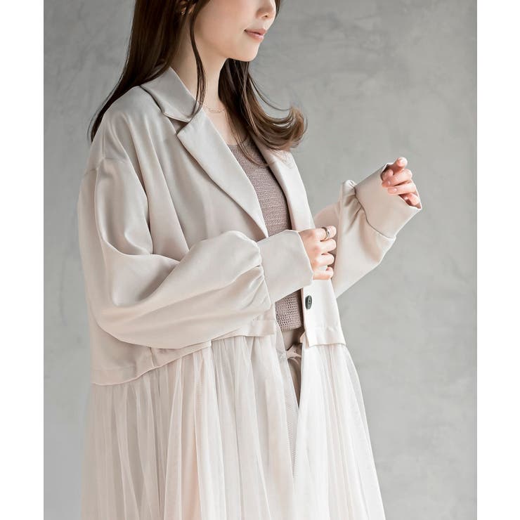 チュール切替コートワンピース | rps | 詳細画像14 