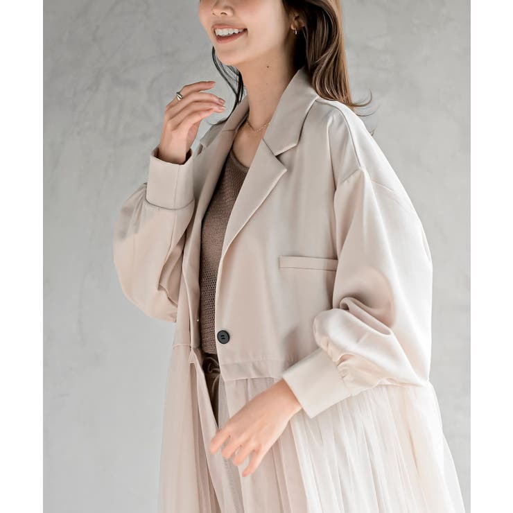 チュール切替コートワンピース | rps | 詳細画像15 