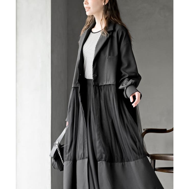 チュール切替コートワンピース | rps | 詳細画像3 