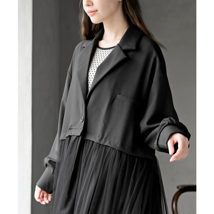 チュール切替コートワンピース | rps | 詳細画像7 