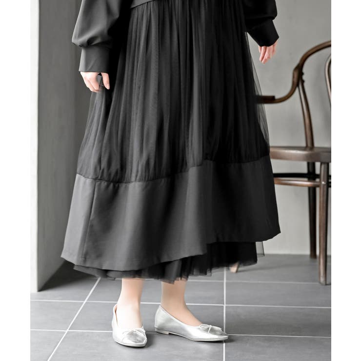 チュール切替コートワンピース | rps | 詳細画像9 