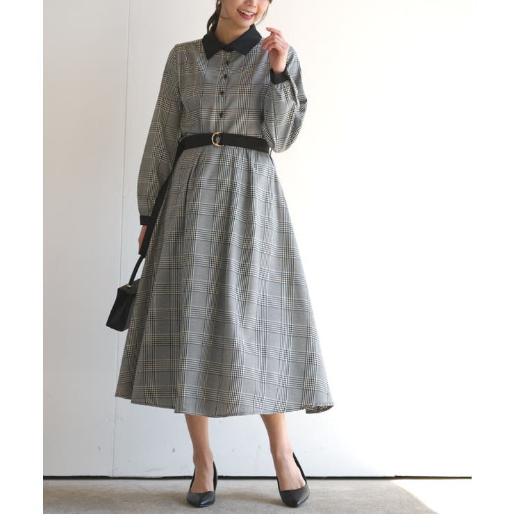 ベルト付きクレリックシャツワンピース[品番：RPSW0000611]｜rps