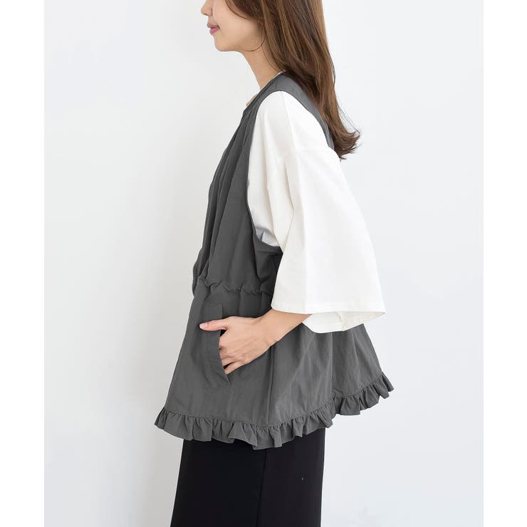 ナイロン裾フリルＺＩＰベスト | rps | 詳細画像18 