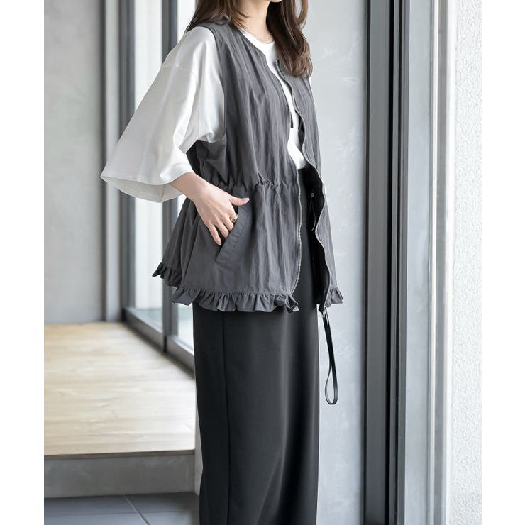 ナイロン裾フリルＺＩＰベスト | rps | 詳細画像3 