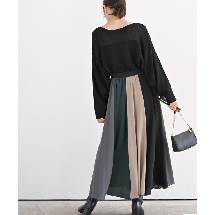 値下げ★新品UN3D. パッチワークロングスカート パッチワークタックロングスカート | EDGE OF LINE｜ONLINE STORE