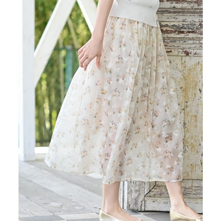 Karen Millenバタフライビスコースサテンマキシスカート ☆Karen Millen☆ バタフライビスコースサテンマキシスカート