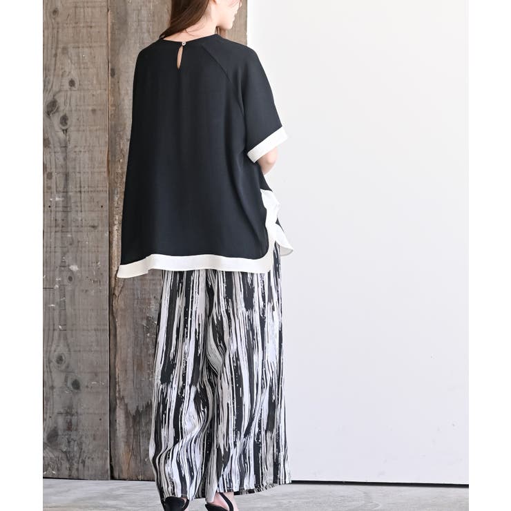 ふちどり配色ブラウス | rps | 詳細画像12 