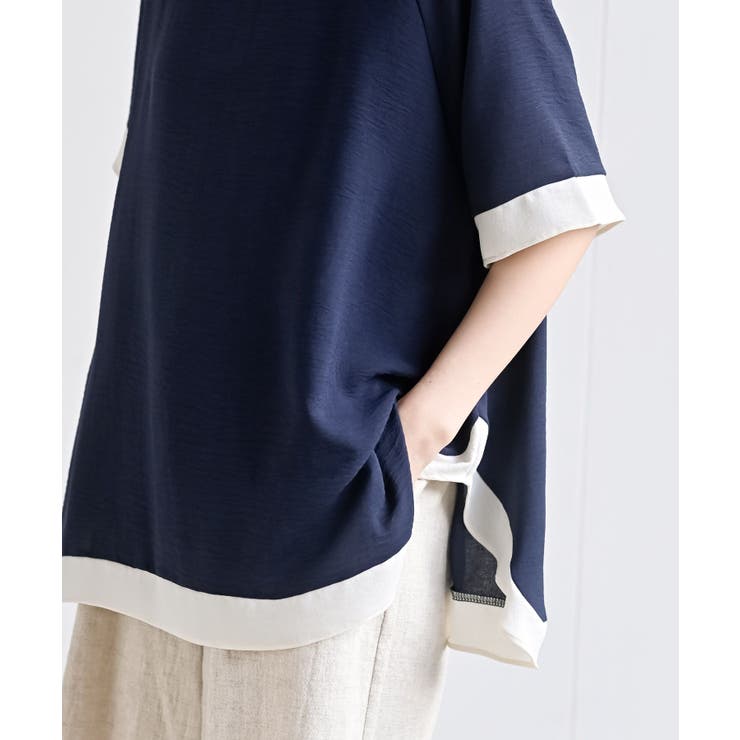 ふちどり配色ブラウス | rps | 詳細画像25 