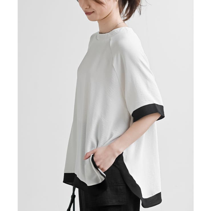 ふちどり配色ブラウス | rps | 詳細画像7 