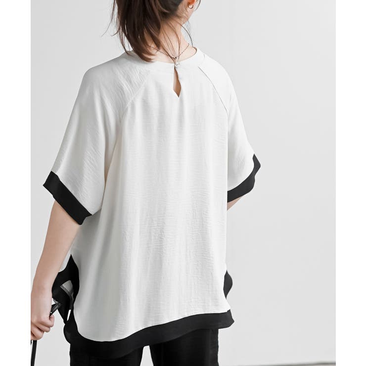 ふちどり配色ブラウス | rps | 詳細画像8 