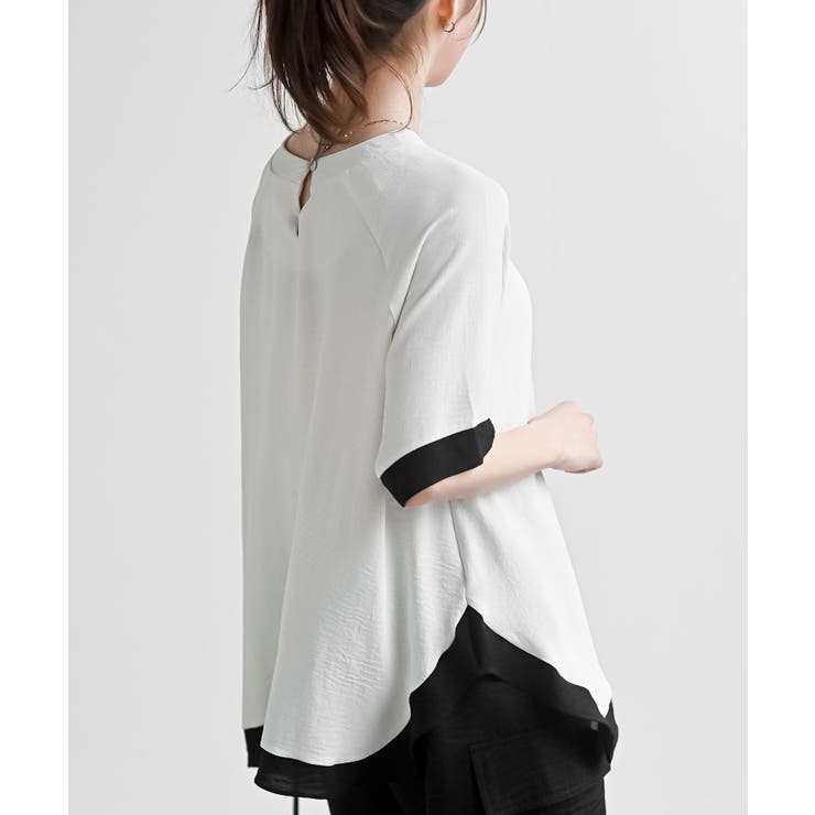 ふちどり配色ブラウス | rps | 詳細画像9 