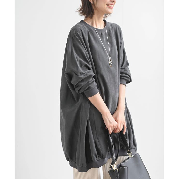 ピーチ起毛リブ使いゆったりチュニック | rps | 詳細画像1 