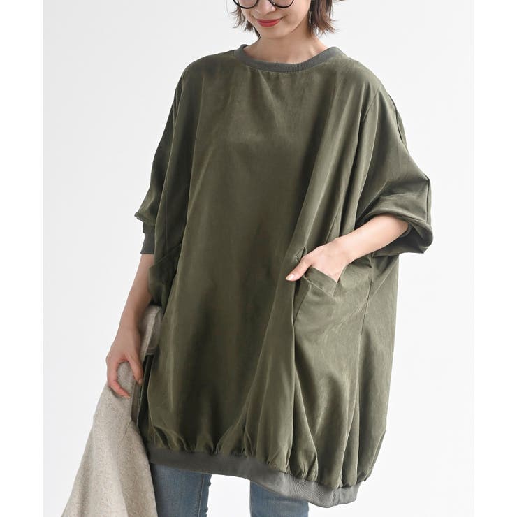 ピーチ起毛リブ使いゆったりチュニック | rps | 詳細画像7 