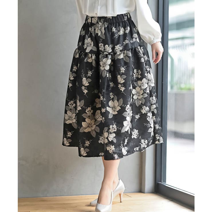 フラワージャガードフレアースカート | rps | 詳細画像1 