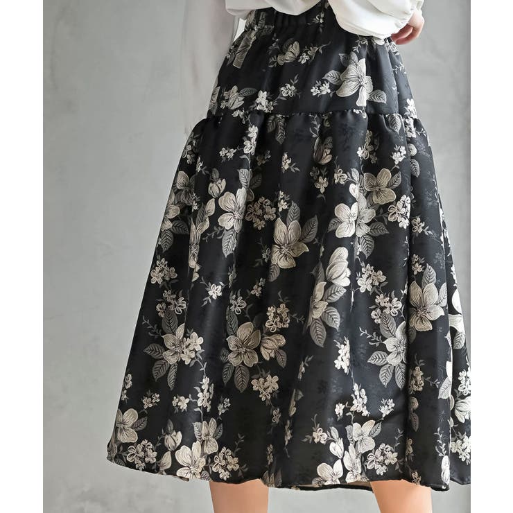 フラワージャガードフレアースカート | rps | 詳細画像15 