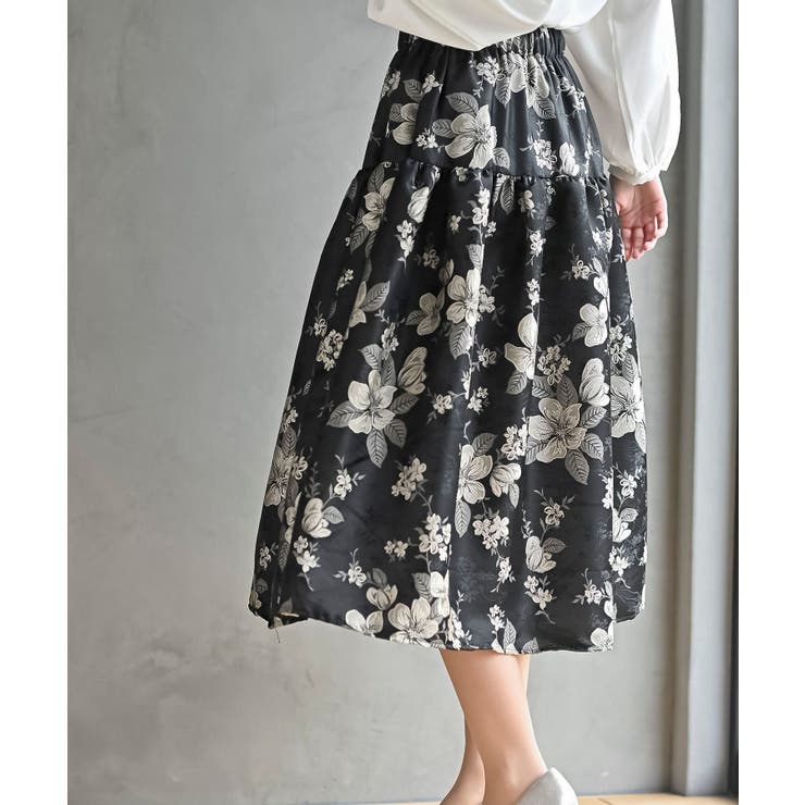 フラワージャガードフレアースカート | rps | 詳細画像16 