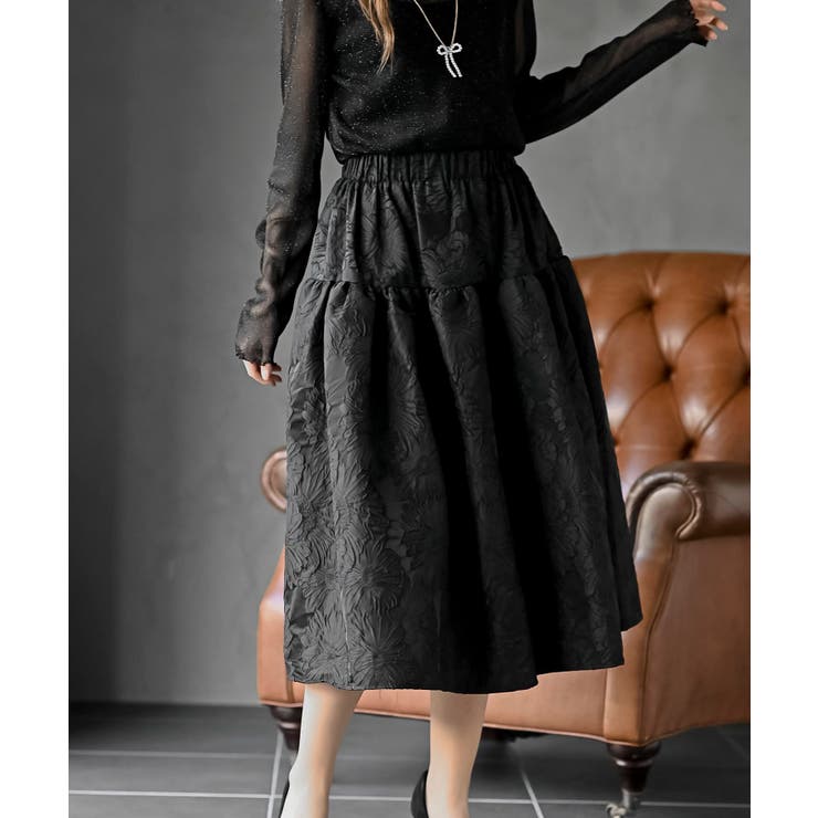 フラワージャガードフレアースカート | rps | 詳細画像8 