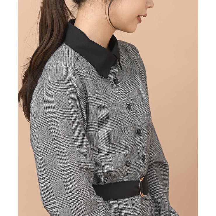 ベルト付きクレリックシャツワンピース[品番：RPSW0000720]｜rps