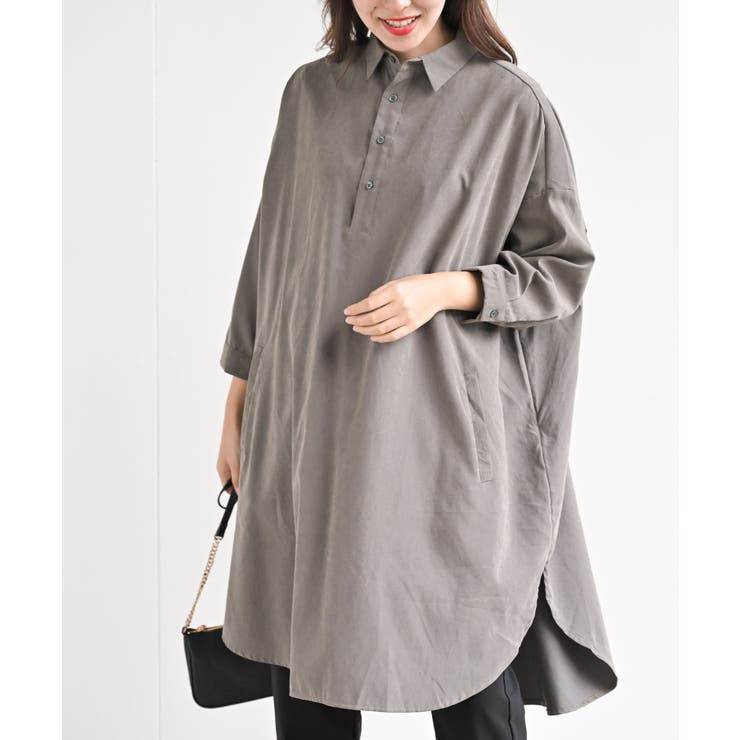 モカ | ピーチ起毛ドルマンシャツワンピース | rps