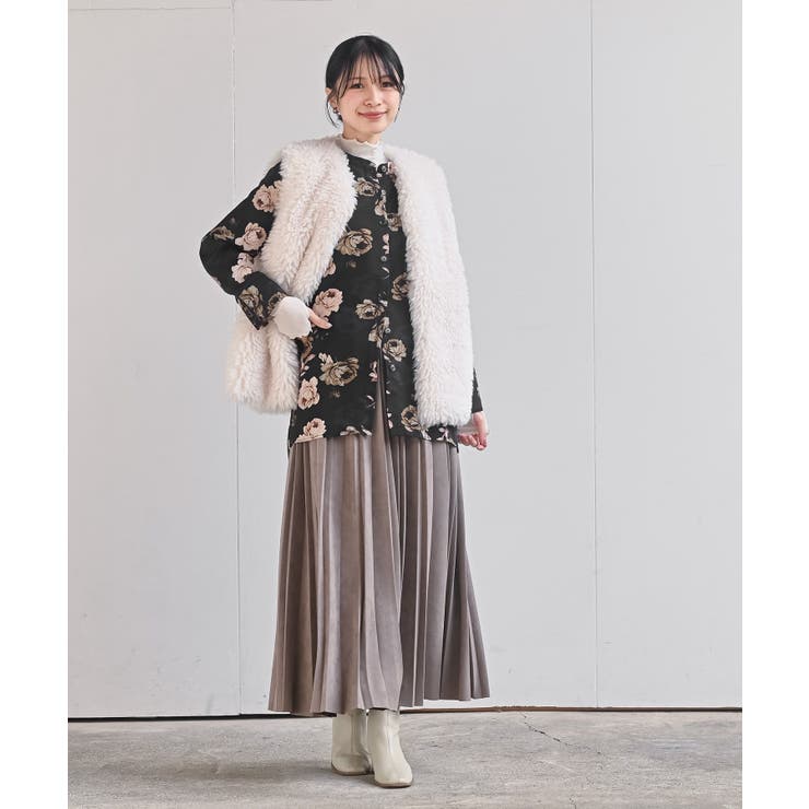 アソートプリントバンドカラーチュニックブラウス | rps | 詳細画像11 