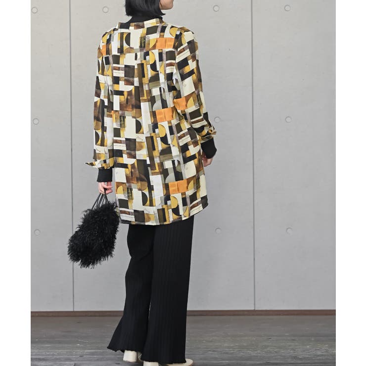 アソートプリントバンドカラーチュニックブラウス | rps | 詳細画像23 