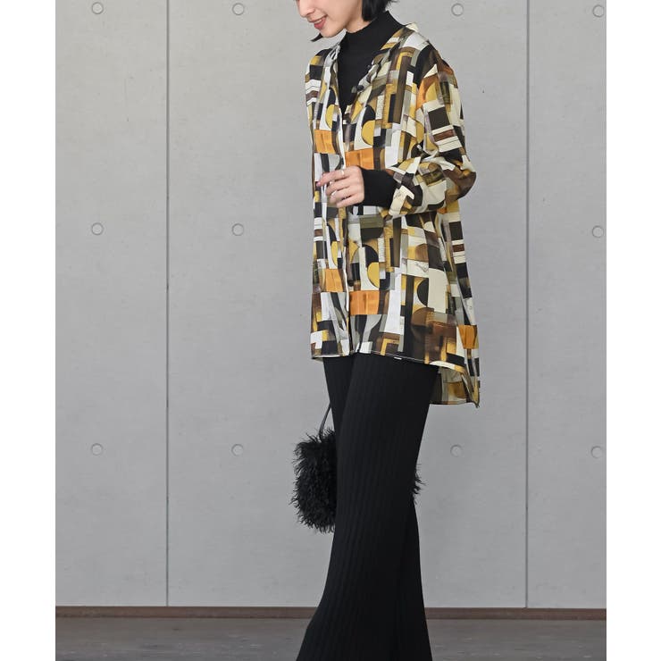 アソートプリントバンドカラーチュニックブラウス | rps | 詳細画像24 